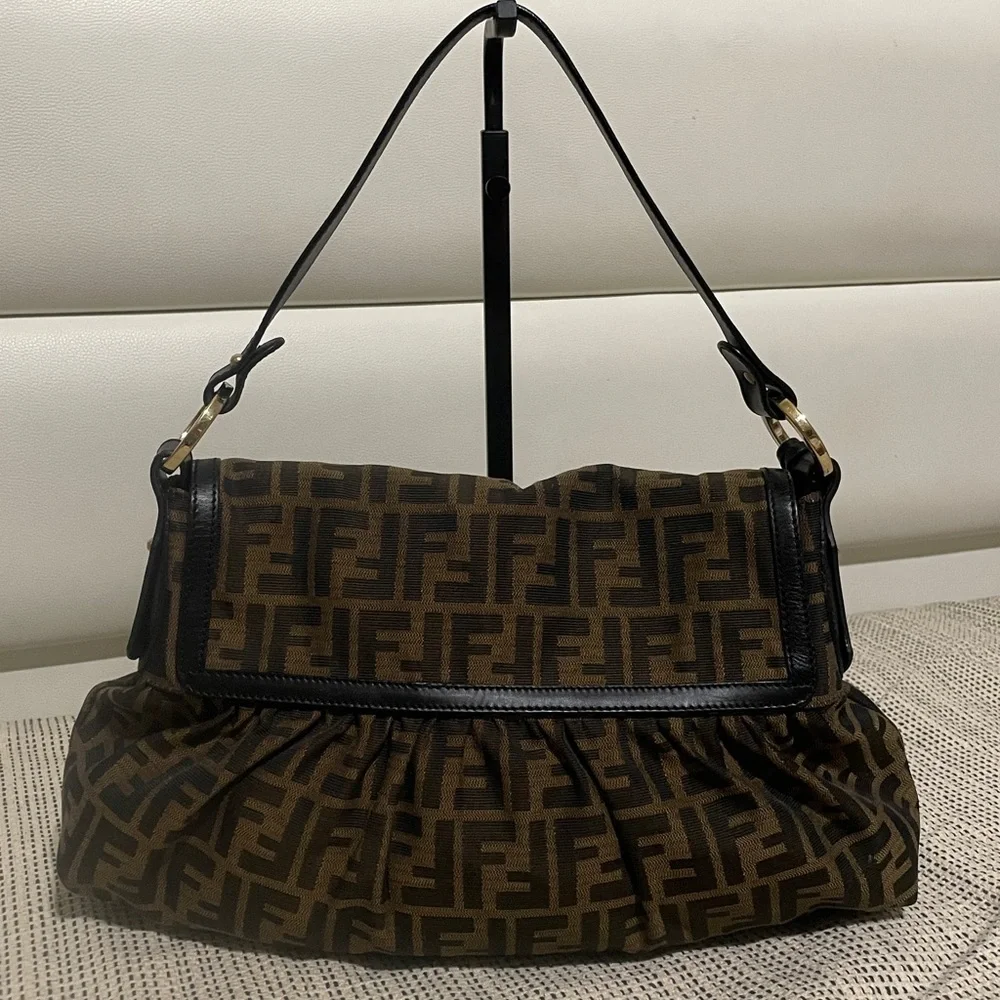 Fendi Zucca Canvas Shoulder Bag